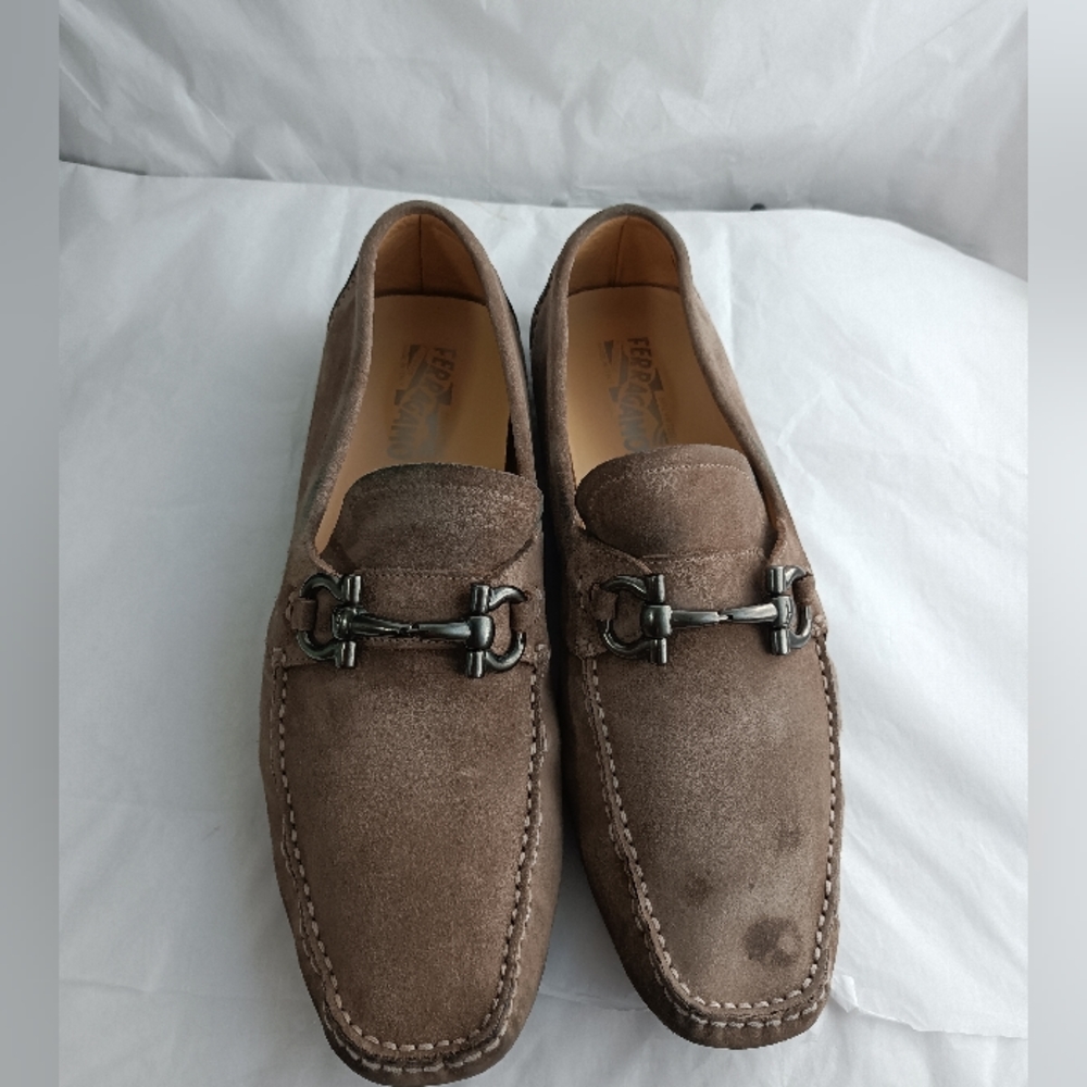 Salvatore Ferragamo Parigi  Gancini Suede Drivers men's loafers US 10.5D - Picture 16 of 16